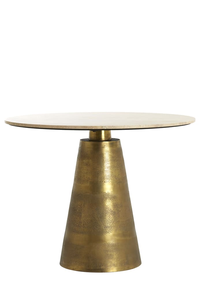 Ynez kerek design travertin étkezőasztal