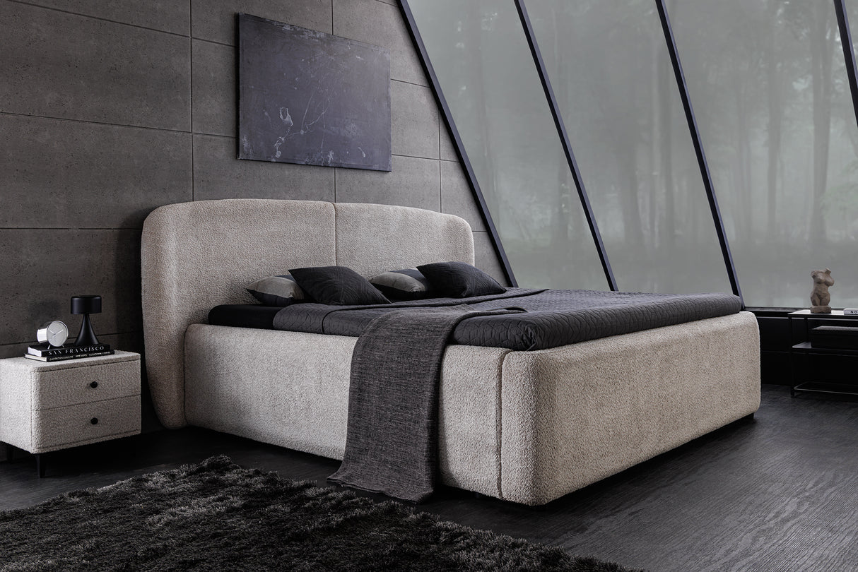 Art Deco szürke kárpitozott ágy