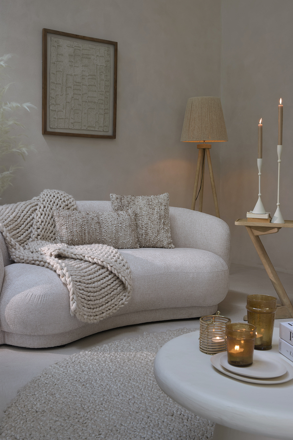 Uvita design krém ívelt kanapé