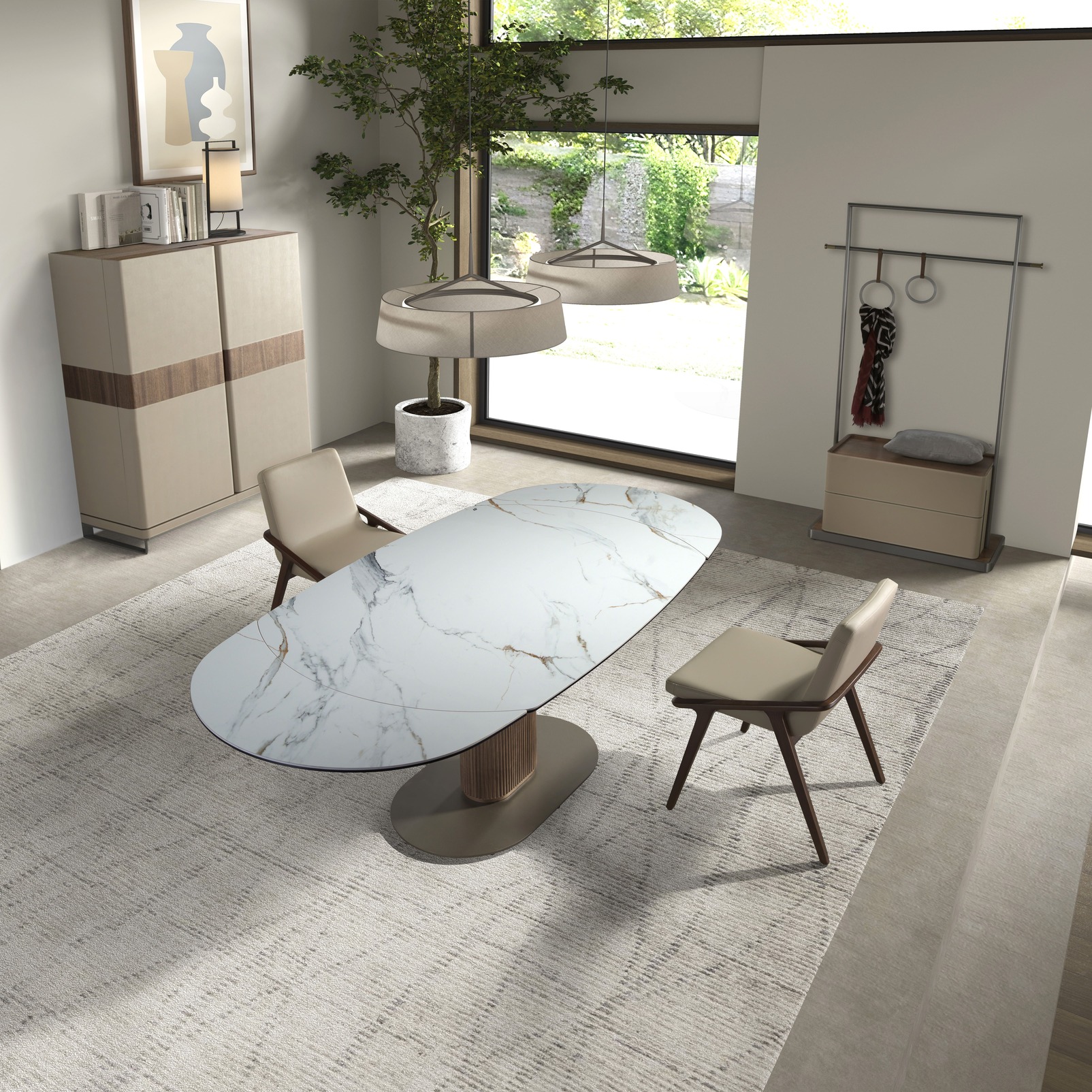 Christine kihúzható prémium design étkezőasztal