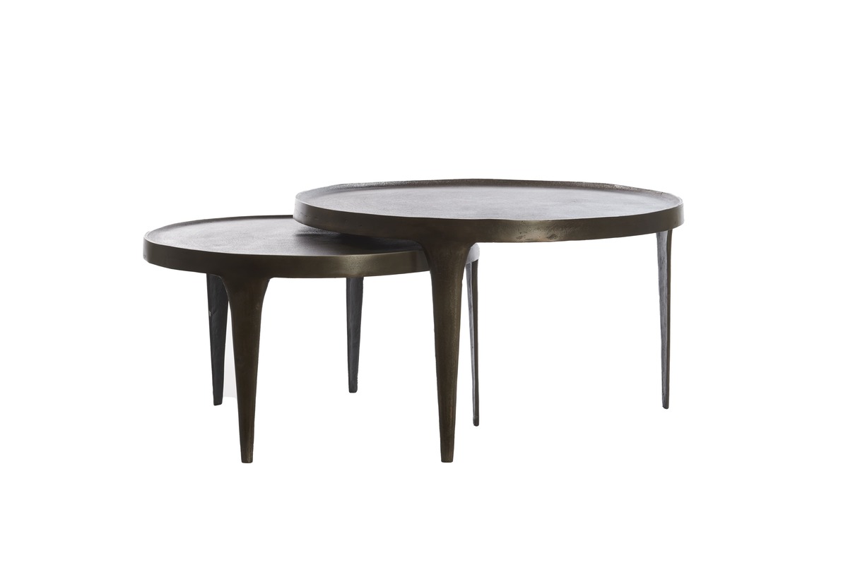 Tobias barna fém dohányzóasztal szett 