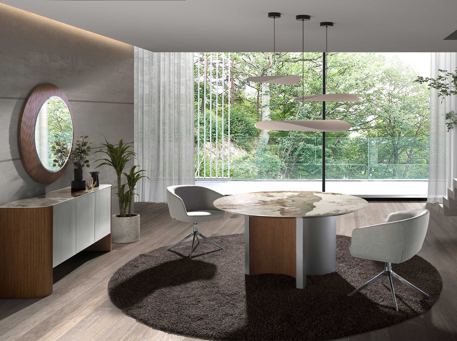 Reya prémium kerek márvány étkezőasztal