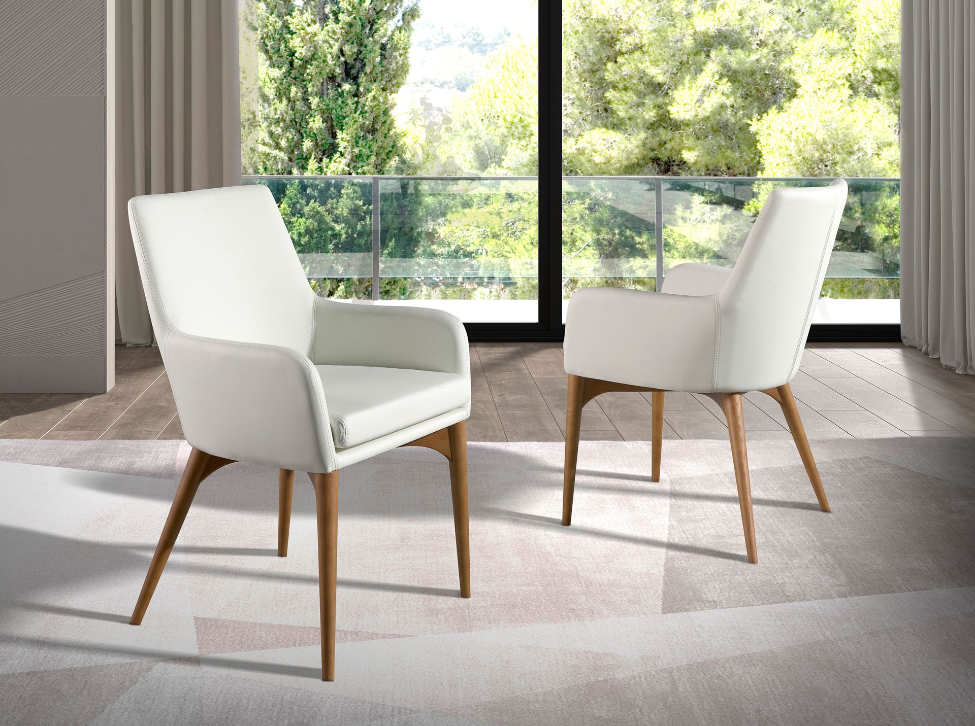 Calmera fehér műbőr prémium design étkezőszék