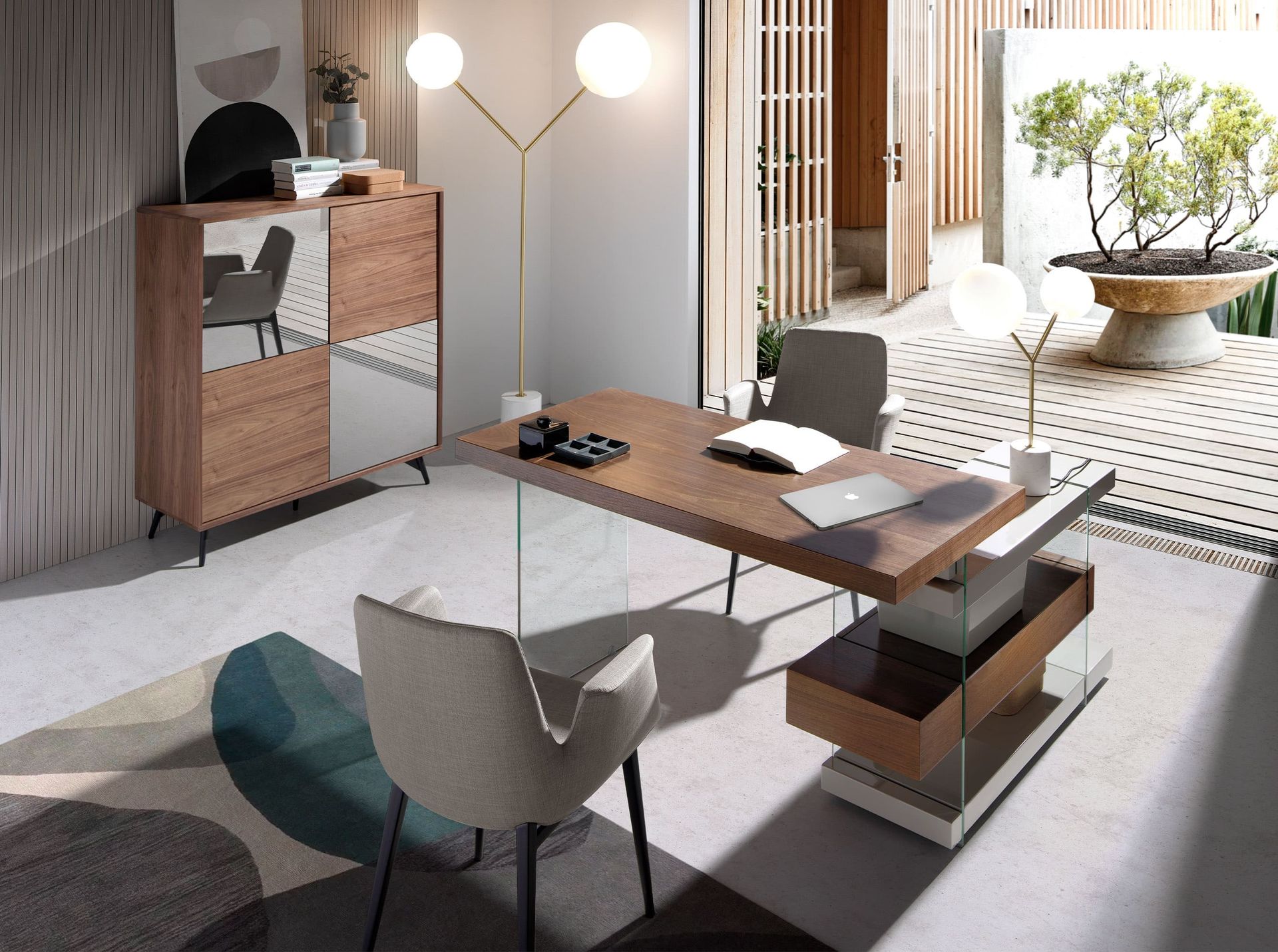 Elysium dió és szürke prémium design íróasztal